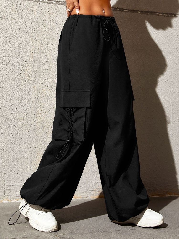 BLACK PARACHUTE PANTS | The Clobber